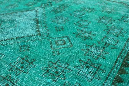 Carpetido Design Vintage Rug Turquoise Green in 290x140 (7 / 9)