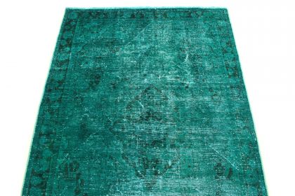Carpetido Design Vintage Rug Turquoise Green in 200x130 (4 / 6)