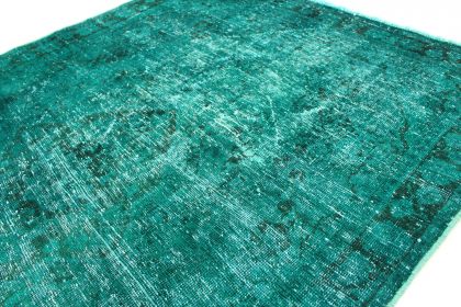 Carpetido Design Vintage Rug Turquoise Green in 200x130 (5 / 6)