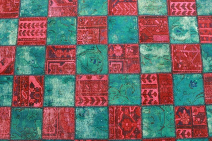 Patchwork Teppich Rot Blau in 240x160cm (3 / 5)
