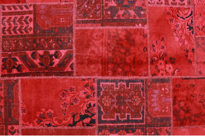 Patchwork Teppich Rot in 240x160cm (4 / 4)