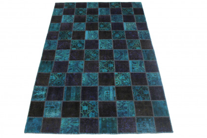 Patchwork Teppich Blau in 240x160cm