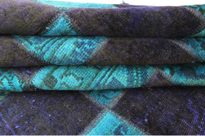 Patchwork Rug Blue in 240x160cm (2 / 4)