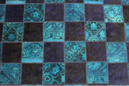 Patchwork Rug Blue in 240x160cm (3 / 4)
