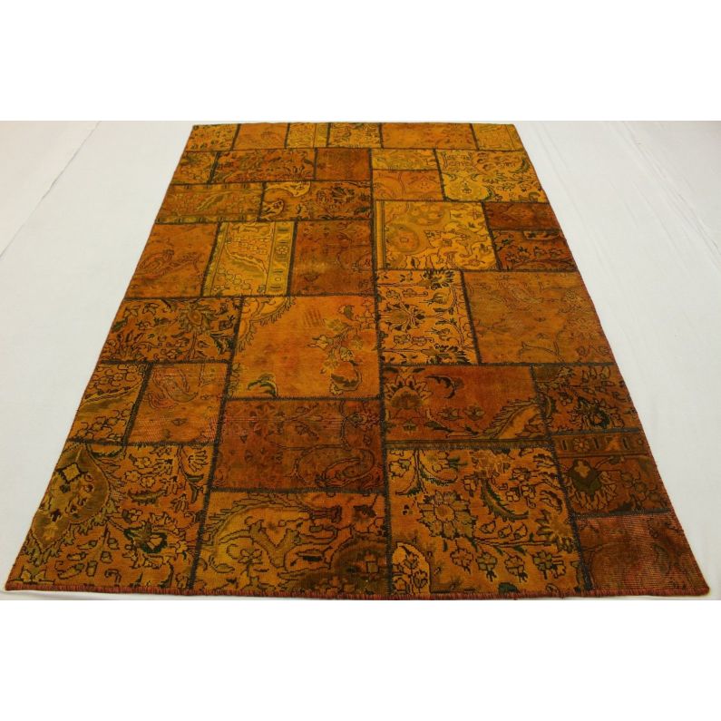 Patchwork Rug Orange Curry in 240x160cm (1001-2154) - carpetido.de