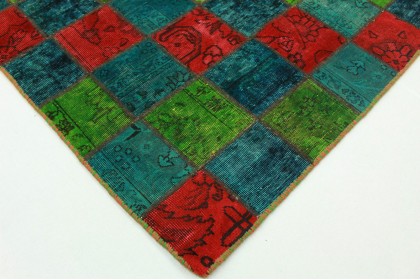 Patchwork Rug Green Turquoise in 240x160cm (2 / 4)