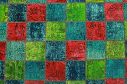 Patchwork Rug Green Turquoise in 240x160cm (4 / 4)
