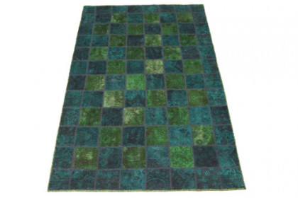 Patchwork Teppich Grün Türkis in 250x150cm