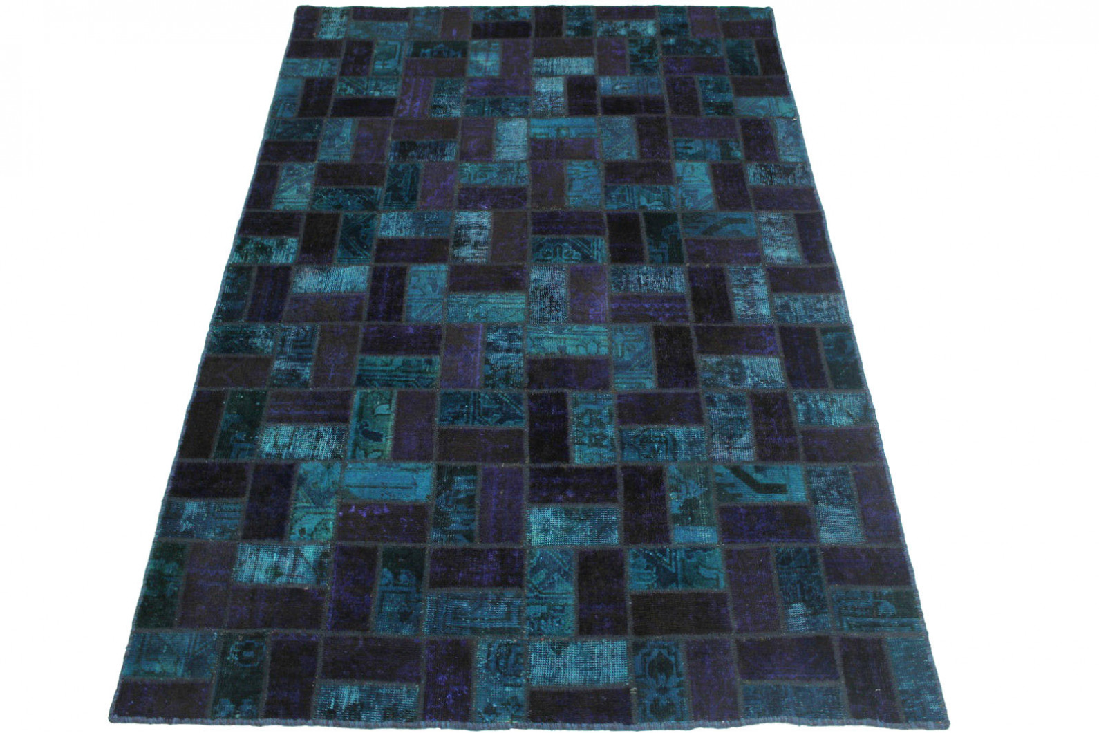 Purple Patchwork Rug Patchwork Rug Purple Blue in 250x160cm (1001-2159) - carpetido.de