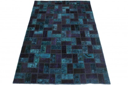 Patchwork Teppich Lila Blau in 250x160cm