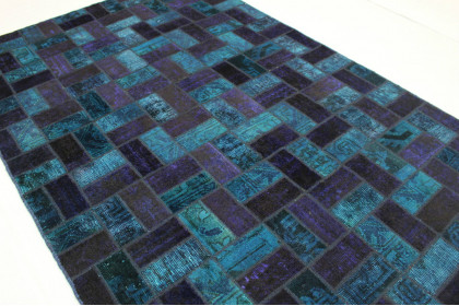 Patchwork Teppich Lila Blau in 250x160cm (3 / 4)