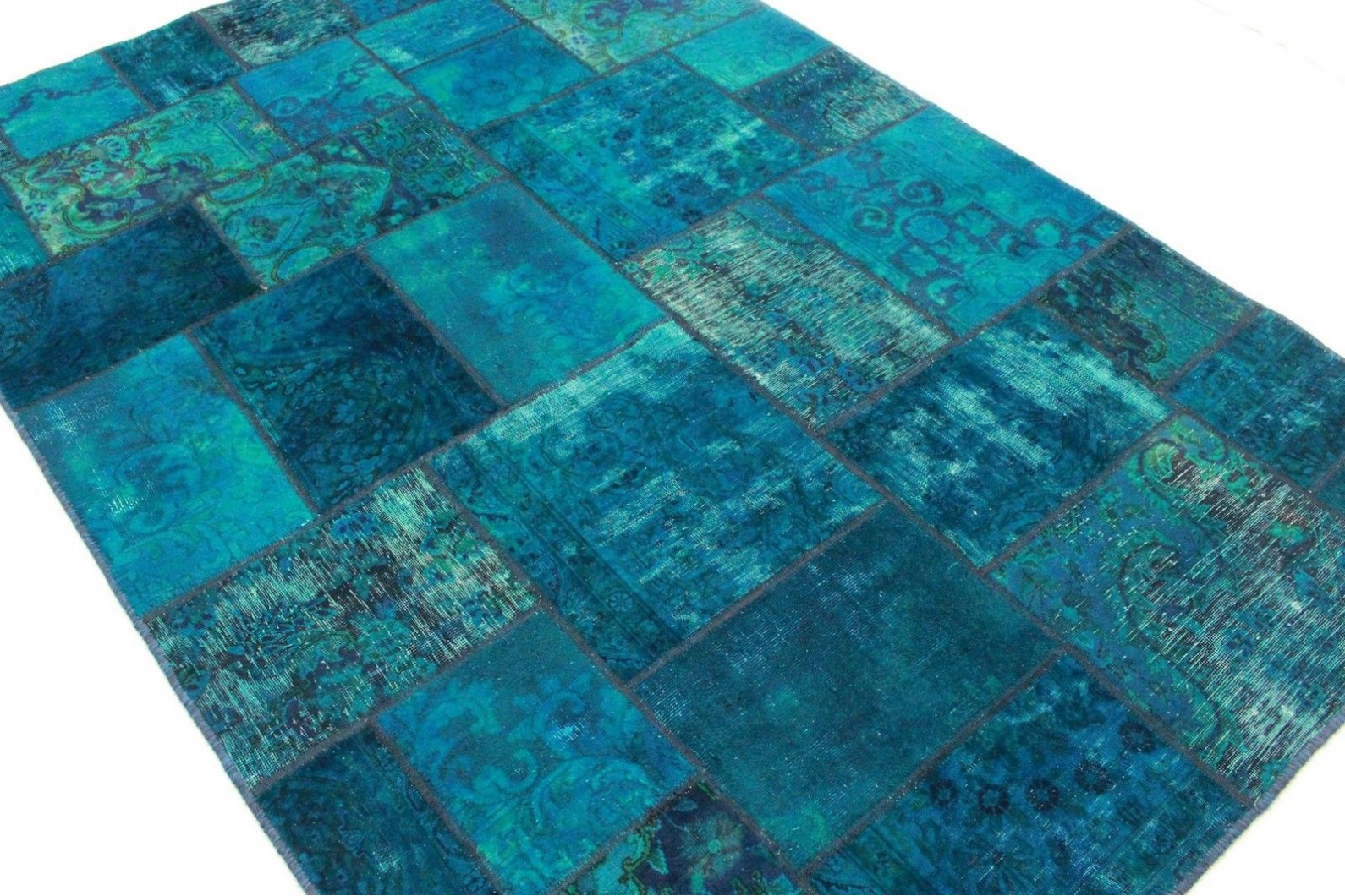 Patchwork Rug Blue in 240x170cm (1001-2164) - carpetido.de