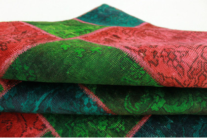 Patchwork Teppich Grün Rot Türkis in 240x160cm (4 / 5)