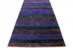 Patchwork Rug Runner Red Purple Black in 1040x120cm