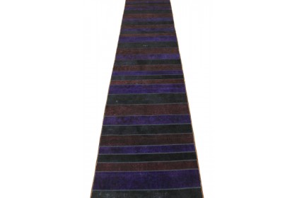 Patchwork Rug Runner Red Purple Black in 1040x120cm (1 / 16)