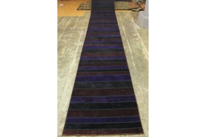 Patchwork Rug Runner Red Purple Black in 1040x120cm (4 / 16)