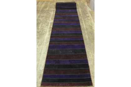 Patchwork Rug Runner Red Purple Black in 1040x120cm (9 / 16)
