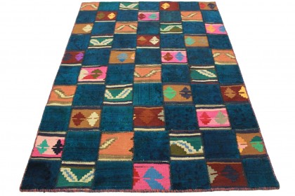 Patchwork Rug Blue in 200x140cm