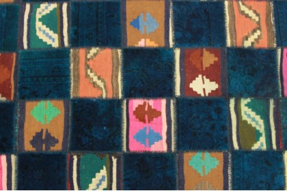 Patchwork Rug Blue in 200x140cm (3 / 4)
