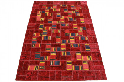Patchwork Teppich Rot in 250x160cm