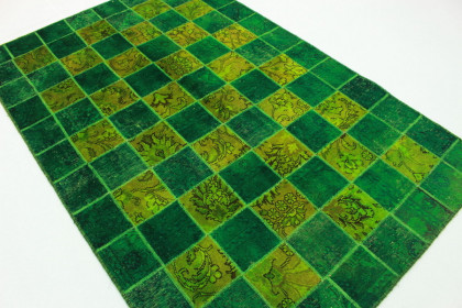 Patchwork Rug Green in 244x160cm (3 / 4)