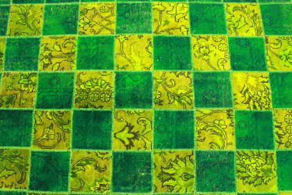 Patchwork Rug Green in 244x160cm (4 / 4)
