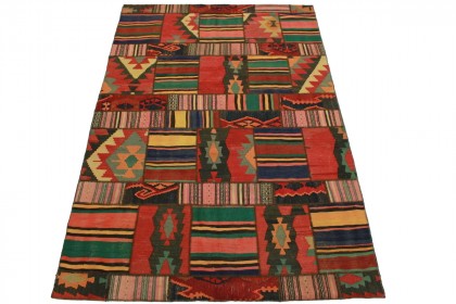 Kelim Patchwork Teppich Rosa in 250x170cm (1 / 5)