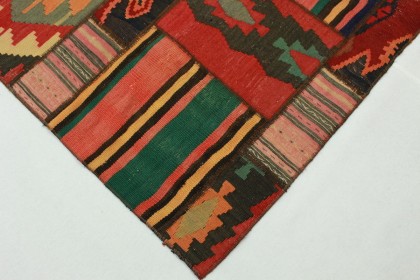 Kelim Patchwork Teppich Rosa in 250x170cm (3 / 5)