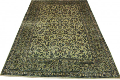 Kashan Rug Green Blue Beige in 390x280cm (1 / 8) Kashan Rug Green Blue Beige in 390x280cm (1 / 8)