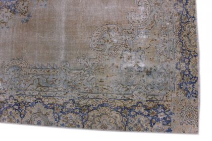Carpetido Design Vintage-Teppich Beige Sand Blau in 370x250 (6 / 12)