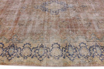 Carpetido Design Vintage-Teppich Beige Sand Blau in 410x310 (5 / 10)