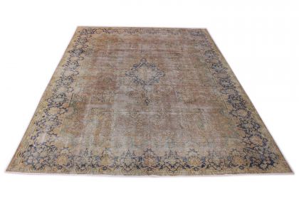 Carpetido Design Vintage-Teppich Beige Sand Blau in 410x310 (6 / 10)