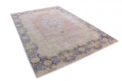 Carpetido Design Vintage-Teppich Beige Sand Blau in 420x280 (2 / 13)