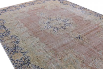 Carpetido Design Vintage-Teppich Beige Sand Blau in 420x280 (5 / 13)