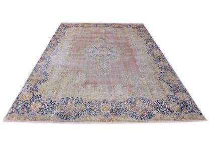 Carpetido Design Vintage-Teppich Beige Sand Blau in 420x280 (12 / 13)
