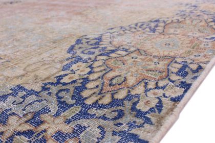 Carpetido Design Vintage-Teppich Beige Sand Blau in 420x280 (13 / 13)