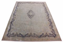 Carpetido Design Vintage Rug Beige Sand Blue in 390x290