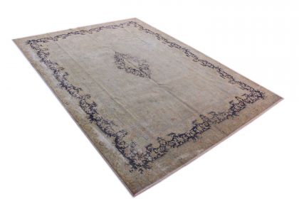 Carpetido Design Vintage Rug Beige Sand Blue in 390x290 (2 / 11)