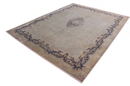 Carpetido Design Vintage Rug Beige Sand Blue in 390x290 (4 / 11)