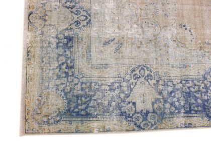 Carpetido Design Vintage-Teppich Beige Sand Blau in 390x270 (8 / 11)