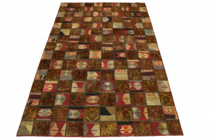 Patchwork Teppich Rot Curry in 300x200cm