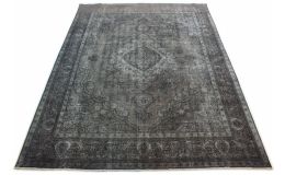 Carpetido Design Vintage-Teppich Grau Schwarz in 390x300