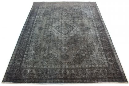Carpetido Design Vintage-Teppich Grau Schwarz in 390x300
