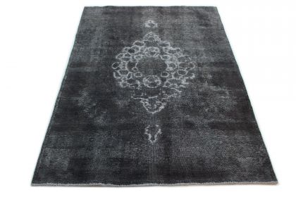 Carpetido Design Vintage Rug Gray Black in 260x160