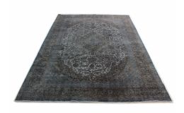 Carpetido Design Vintage-Teppich Grau Schwarz in 390x280
