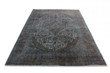 Carpetido Design Vintage-Teppich Grau Schwarz in 390x280