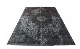 Carpetido Design Vintage-Teppich Grau Schwarz in 340x230