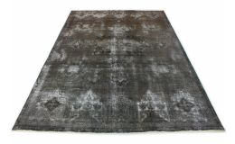 Carpetido Design Vintage-Teppich Grau Schwarz in 340x240