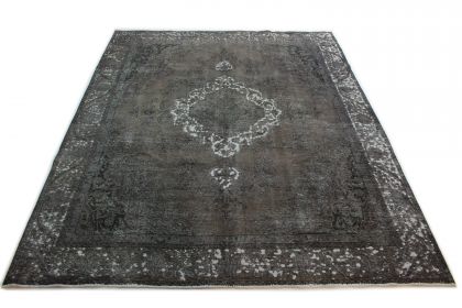 Carpetido Design Vintage-Teppich Grau Schwarz in 360x290