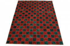 Patchwork Rug Red Turquoise in 200x160cm